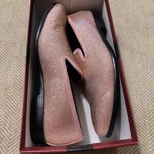 Pink Dazzeled Loafers For Men